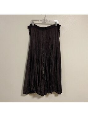Renfrew Collection Skirt Women’s Size XL Brown Silk Maxi Skirt